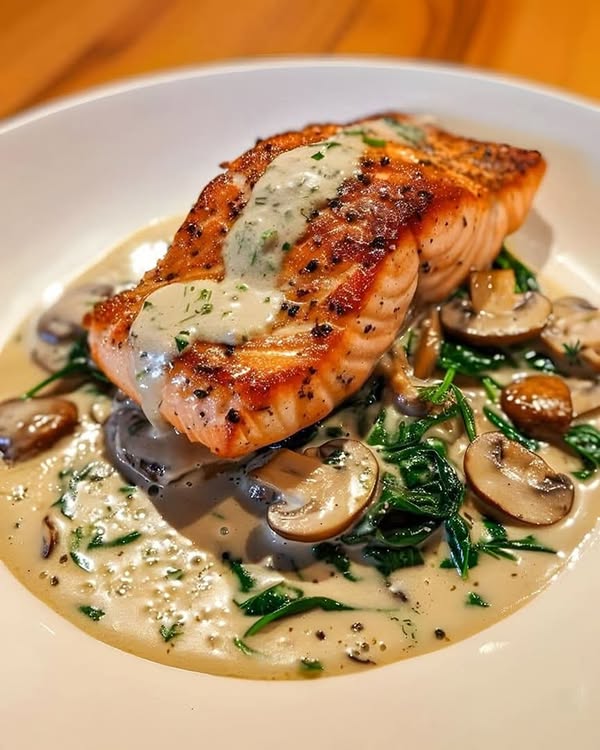Pan-Seared Salmon with a Creamy Florentine Sauce 1