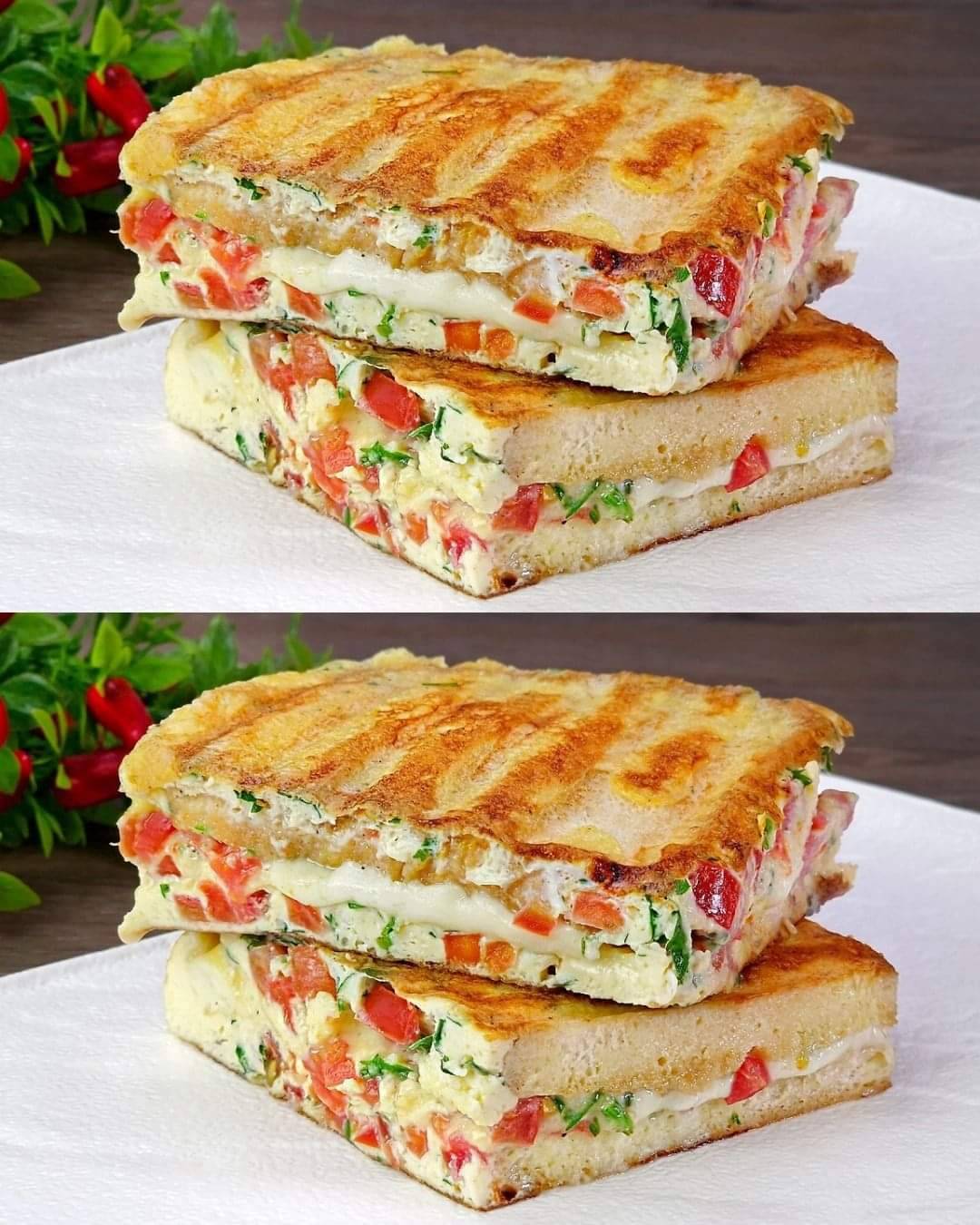 Grilled Veggie & Egg Sandwich 1