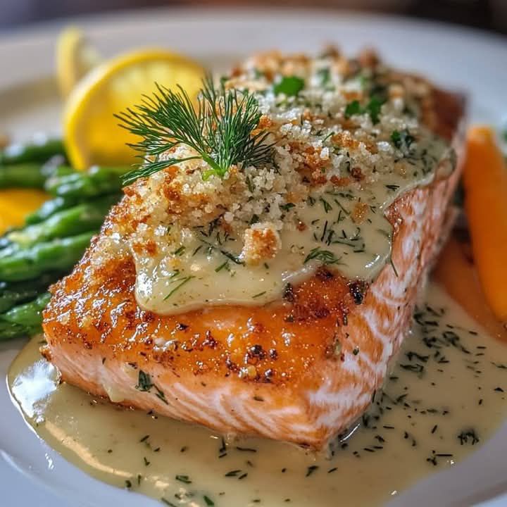 Special Herb-Crusted Salmon with Lemon-Dill Sauce 1