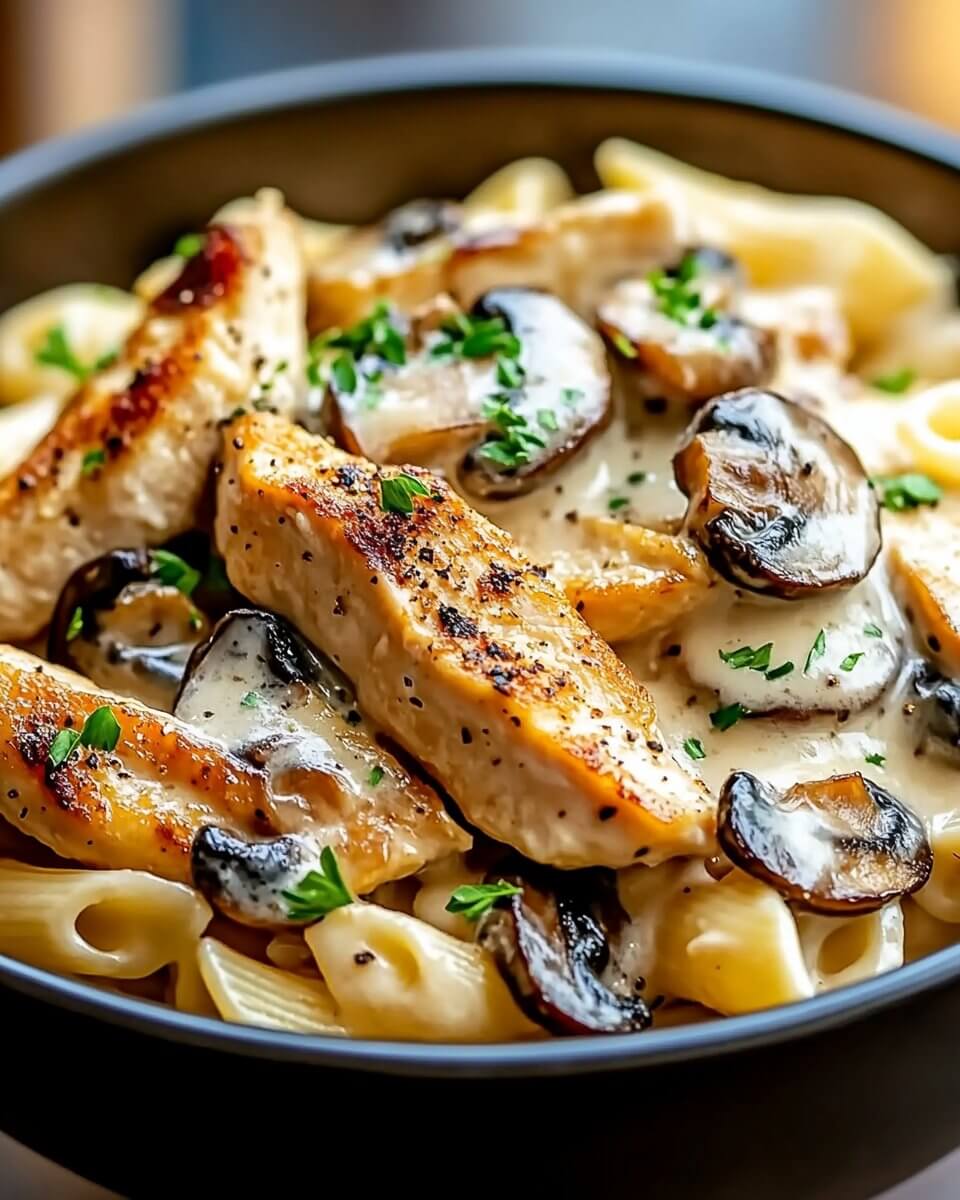 Heavenly Chicken and Mushroom Pasta with a Silky Cream Sauce 1