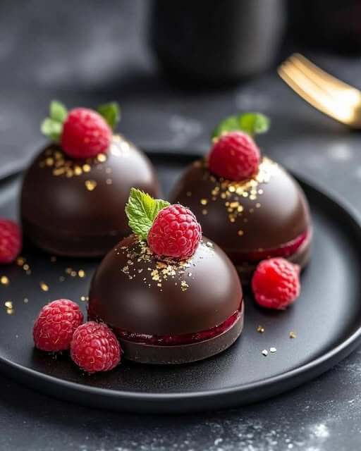 Dark Chocolate Raspberry Mousse Dome 1