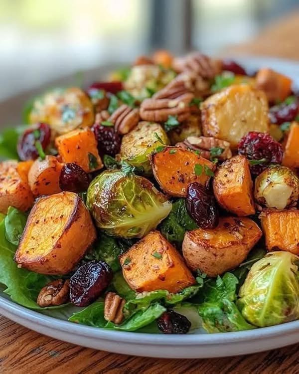 Roasted Winter Vegetable Salad with Maple Dijon Dressing 1