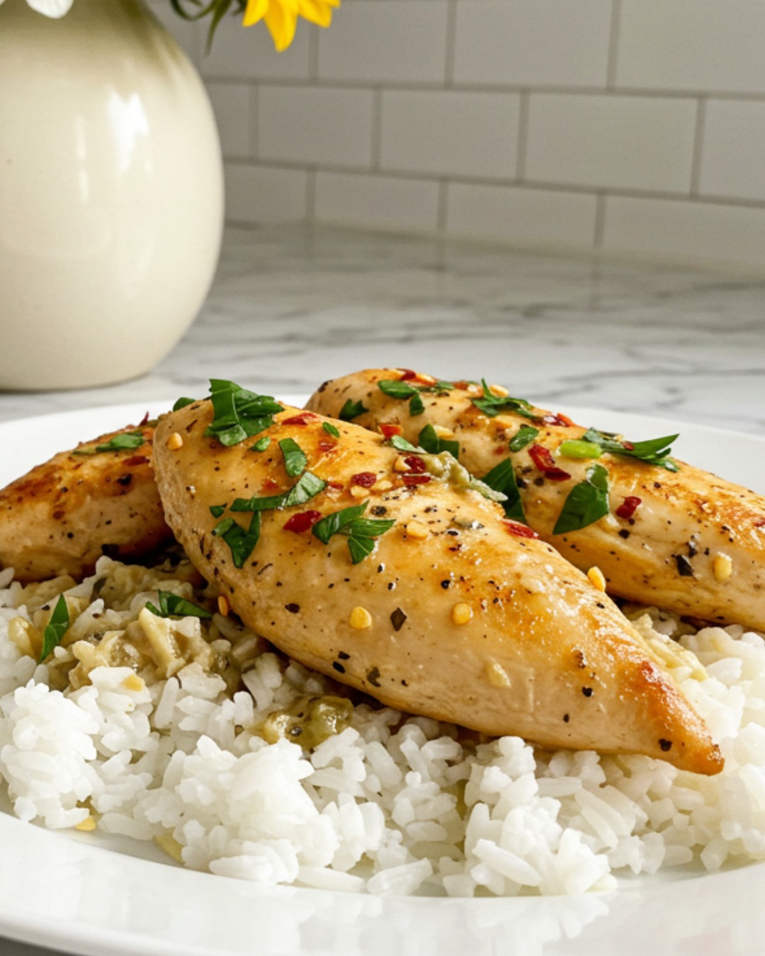 Chicken Scampi with Garlic Parmesan Rice 1