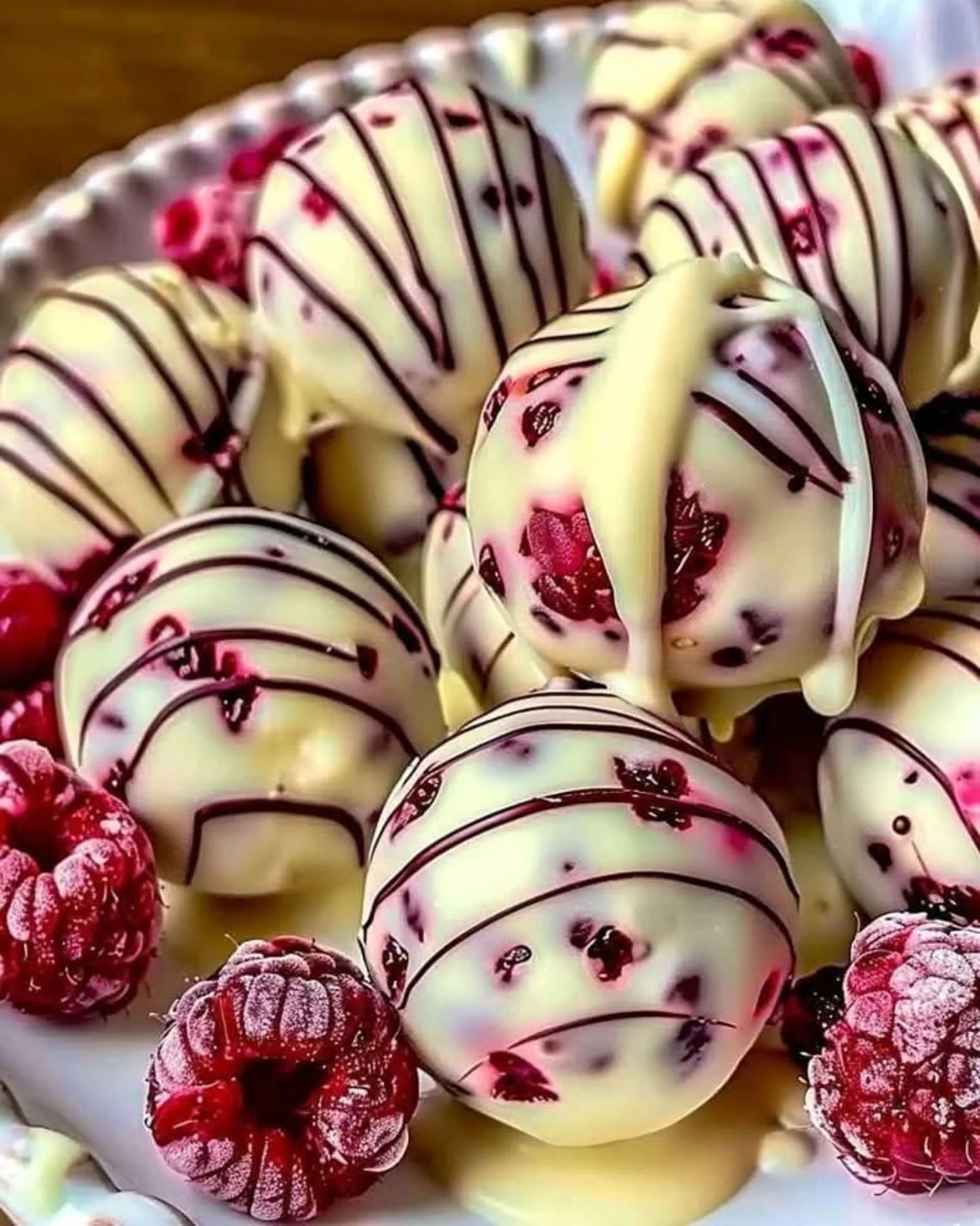 White Chocolate Raspberry Cheesecake Balls 1