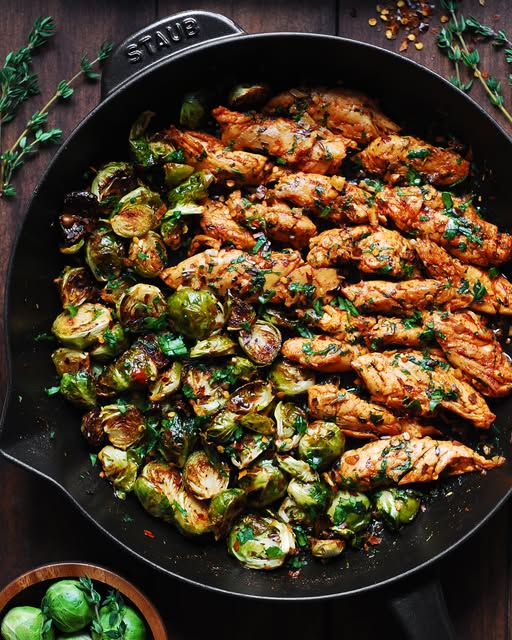 Lemon Garlic Butter Chicken & Brussels Sprouts 1