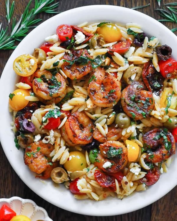 Greek Shrimp Orzo with Feta, Olives, and Tomatoes 1