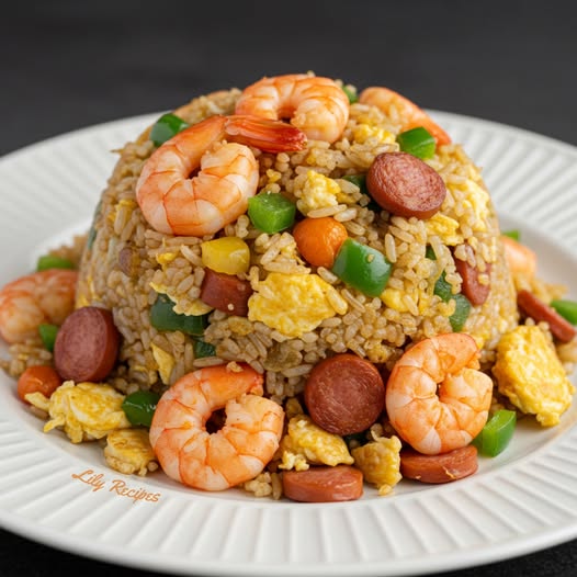 Crawfish, Shrimp & Andouille Sausage Fried Rice 1