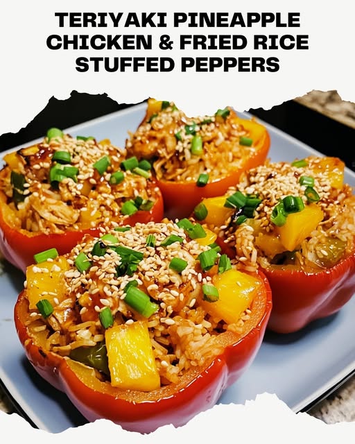 Teriyaki Pineapple Chicken & Fried Rice Stuffed Peppers 1