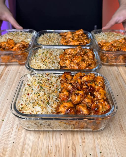 Spicy Honey Garlic Chicken with Seasoned Rice 1