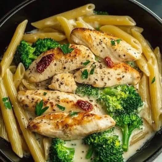 Creamy Tuscan Chicken & Broccoli Alfredo Penne  1