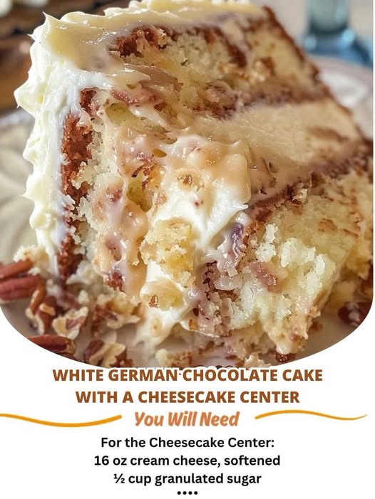 White German Chocolate Cake with a Cheesecake Center 1