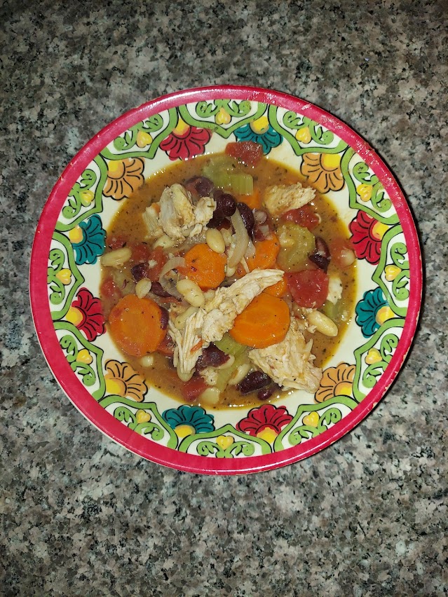 Homemade Veggie Soup with Beans & Turkey Breast 1