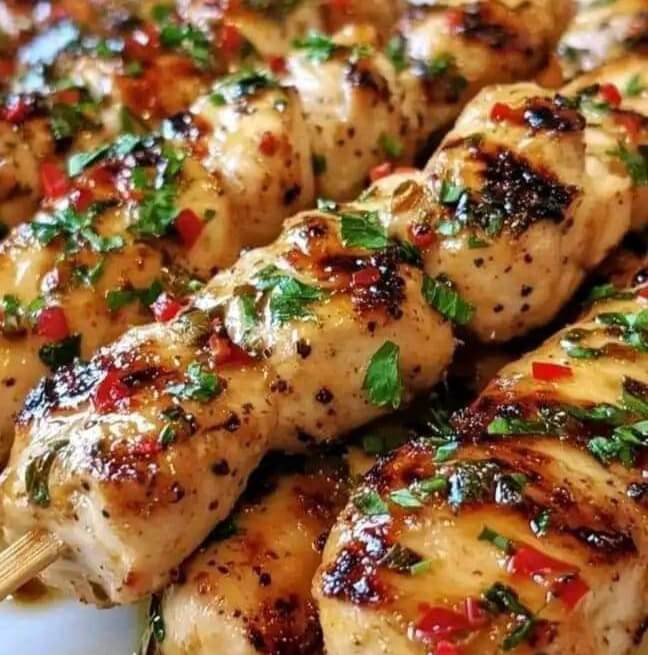 Garlic Parmesan Chicken Skewers 1