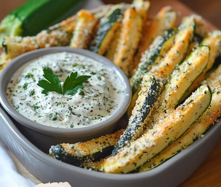 Baked Zucchini Fries with Garlic Herb Dip  1
