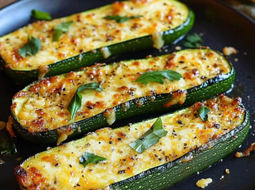 Cheesy Garlic Zucchini Steaks 1
