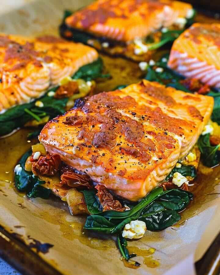 Mediterranean-Style Stuffed Salmon 1