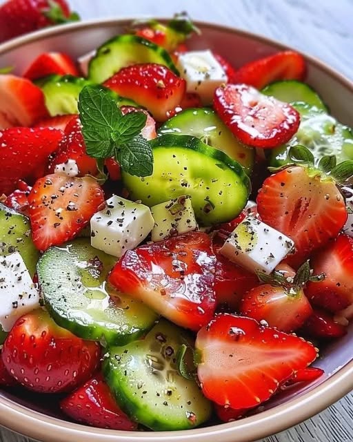 Strawberry Cucumber Salad 🥒🍓 1