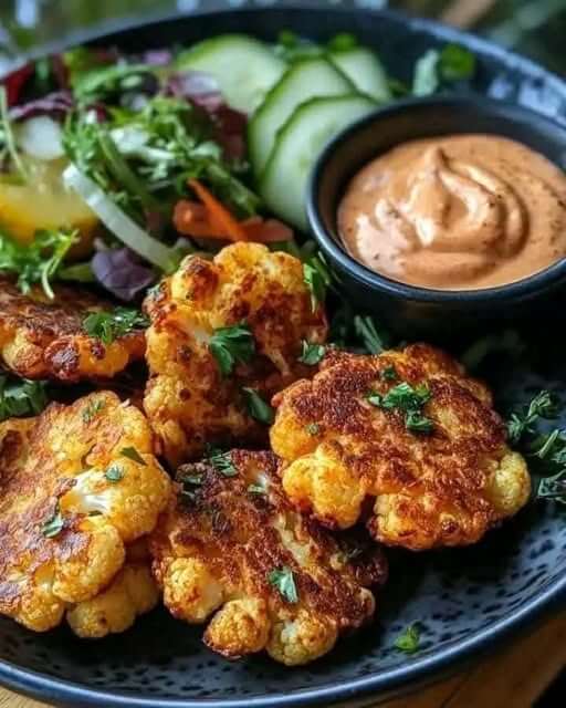 Crispy Cauliflower Fritters with Lemon Tahini Sauce 1