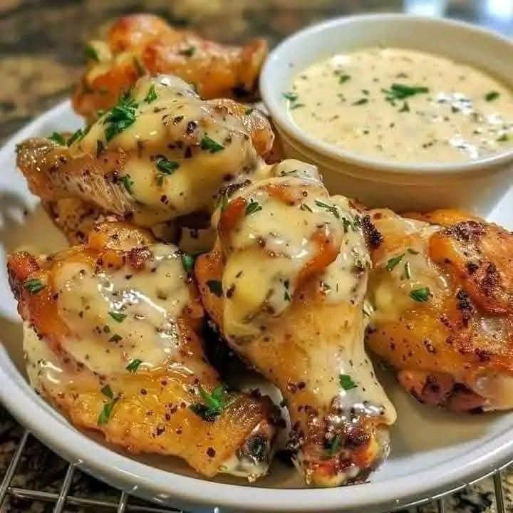 Air Fryer Alfredo Chicken Wings 1
