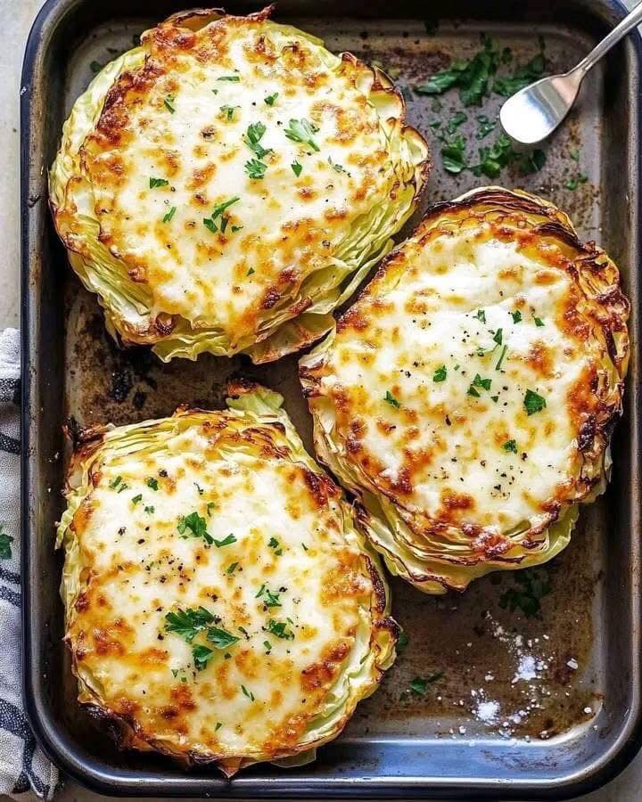 Cheesy Roasted Cabbage Steaks Recipe 1