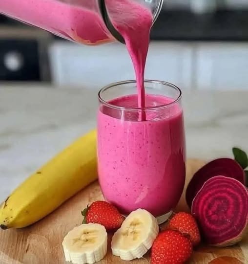Beetroot, Banana, and Strawberry Smoothie 1