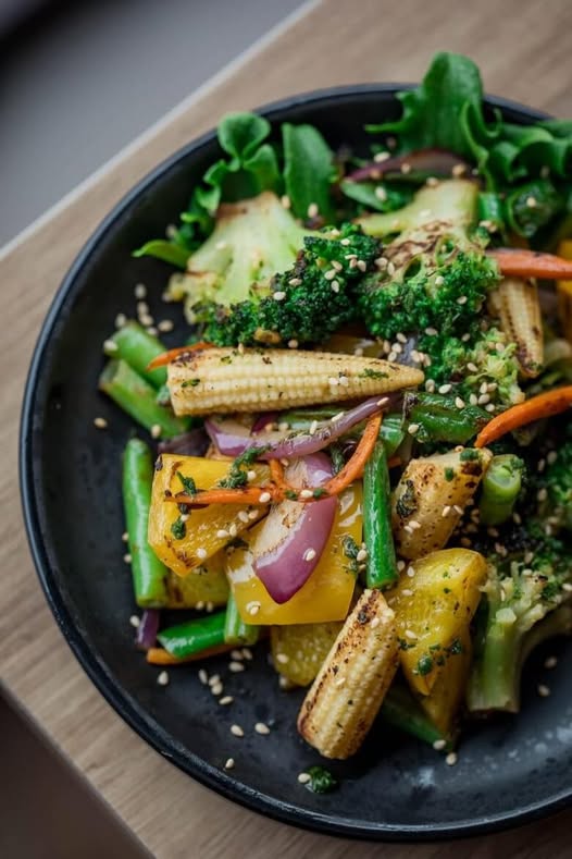 Sesame Garlic Stir-Fried Vegetables 1