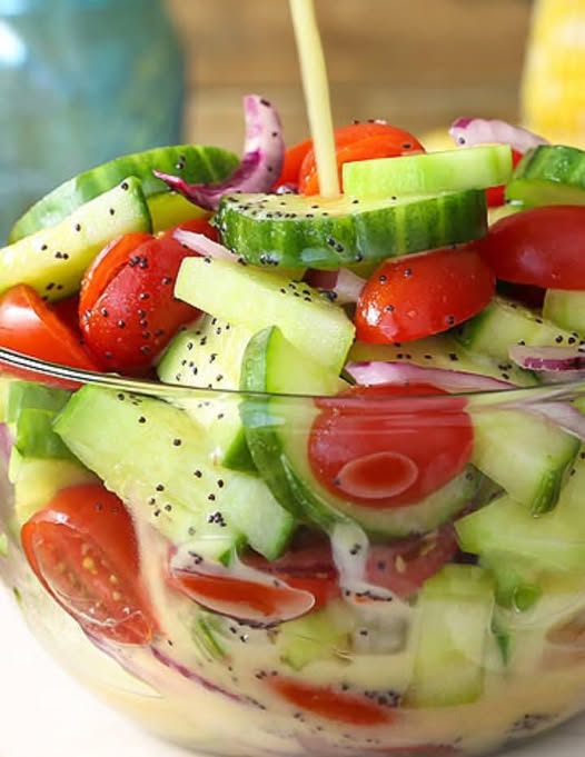 DELICIOUS Cucumber Tomato Salad Recipe 1