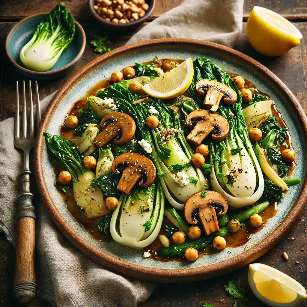 Bok Choy and Mushroom Stir Fry 1