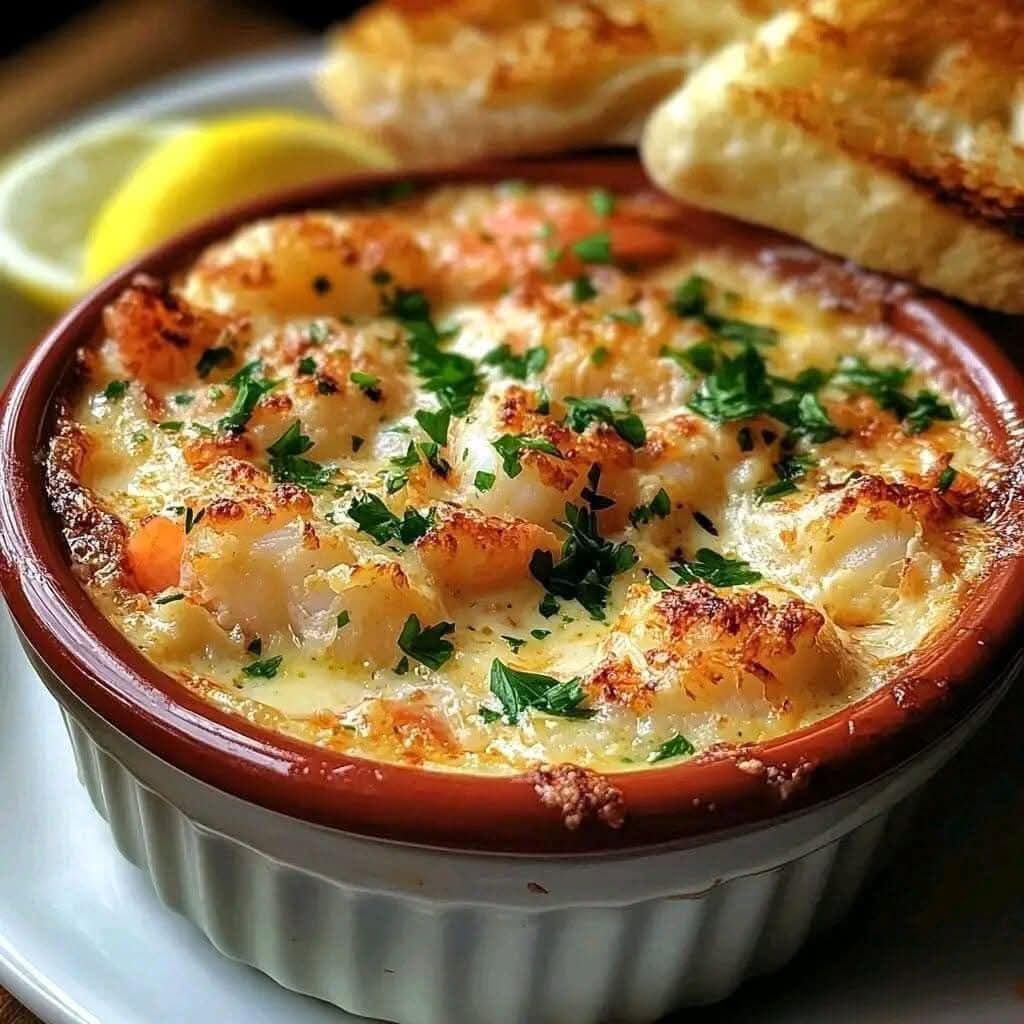Crab and shrimp Cassolette with cream 1