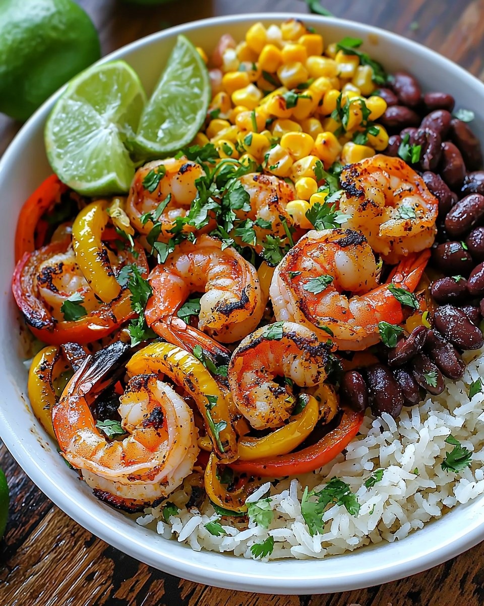 Shrimp Fajita Bowl with Cilantro Lime Rice 1