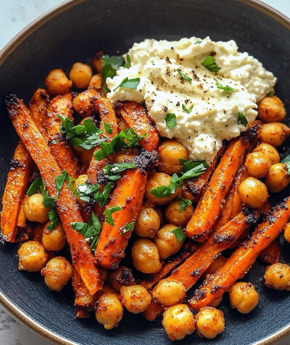 Spiced Roasted Carrots & Chickpeas with Whipped Feta 1