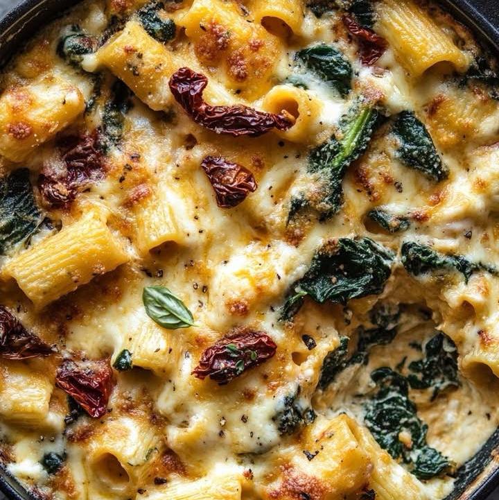 Baked Spinach and Sun-Dried Tomato Rigatoni 1