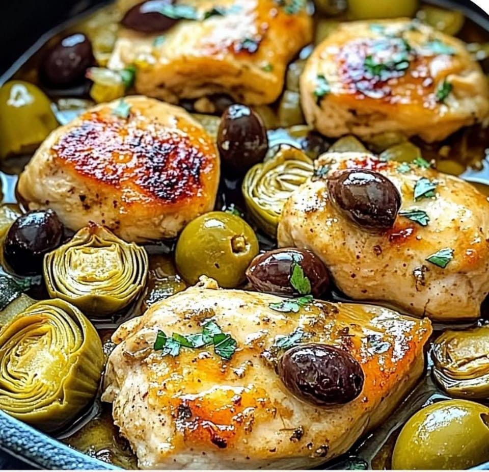 Mediterranean Chicken with Olives & Artichokes 1