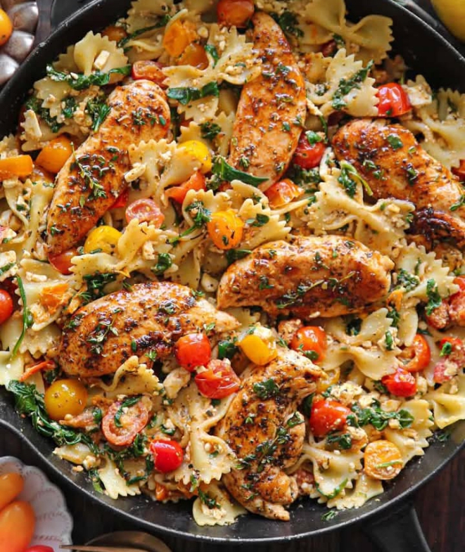Chicken feta pasta 1