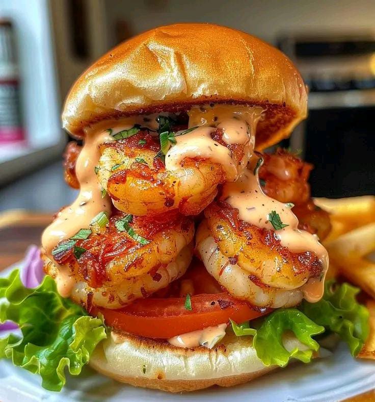 Spicy Grilled Shrimp Sandwich with Creamy Sriracha Sauce 1