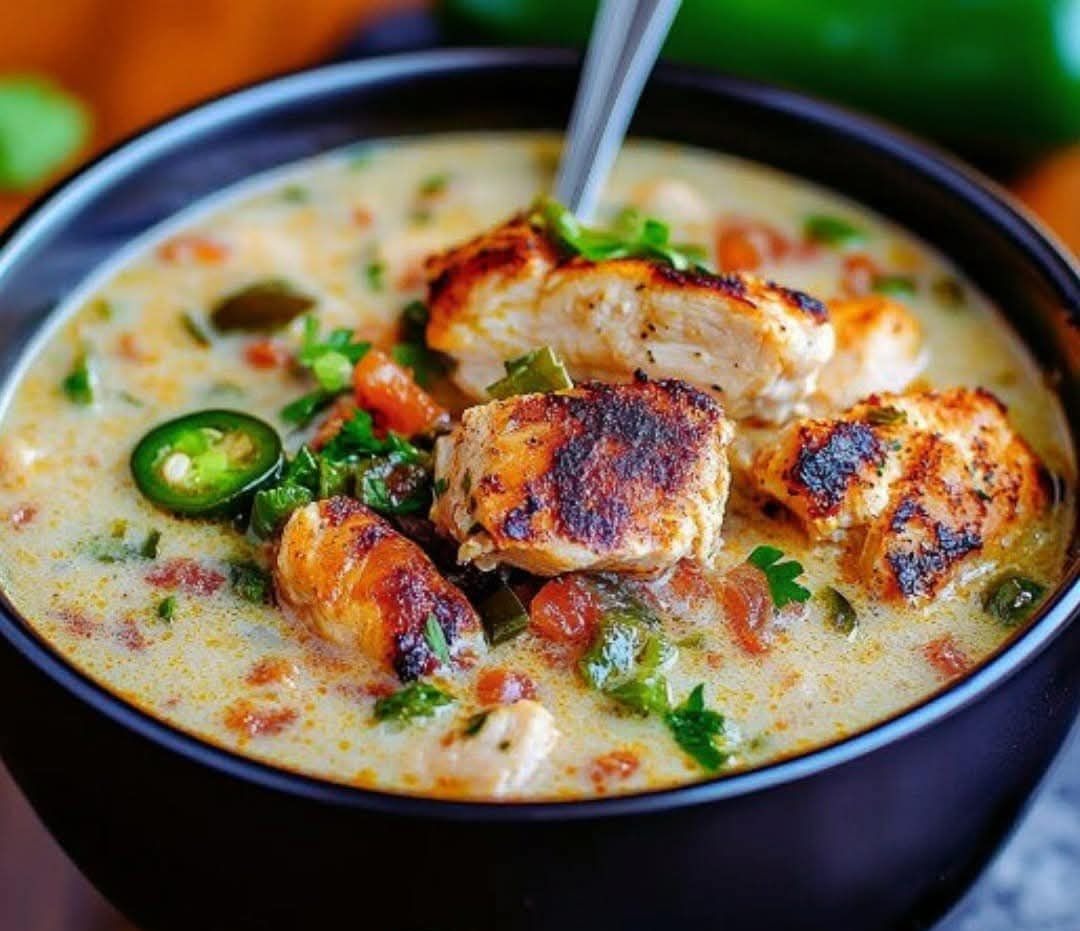 Smoky Jalapeño Popper Soup with Grilled Chicken 1