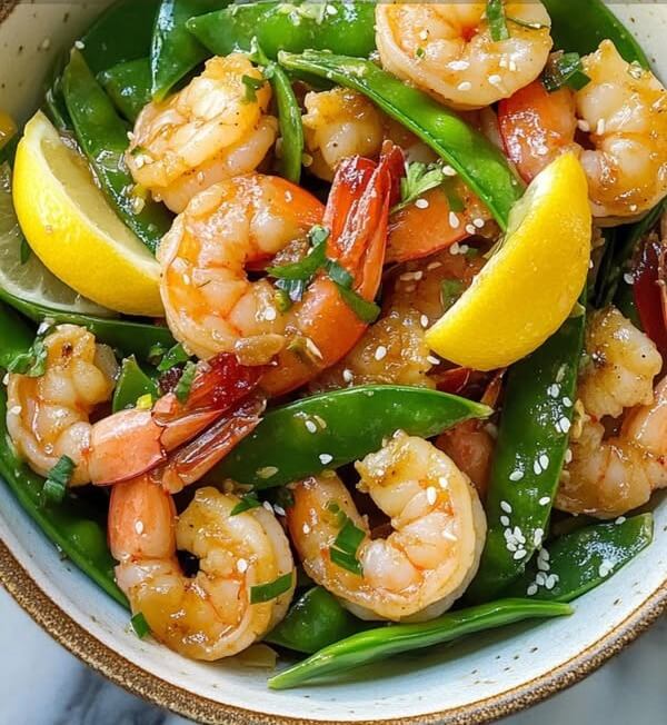 Lemon Garlic Shrimp and Snow Pea Stir-Fry 1