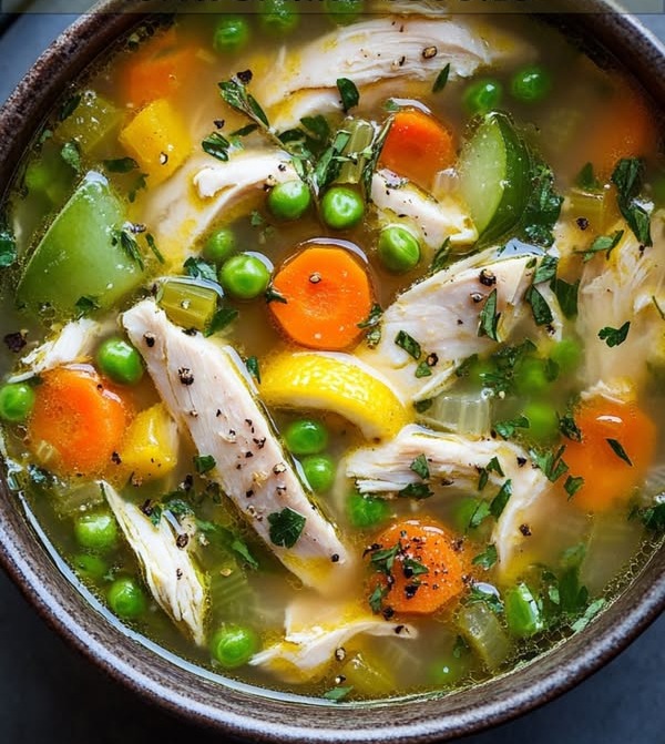 Simple Lemony Chicken Soup with Spring Veggies 1