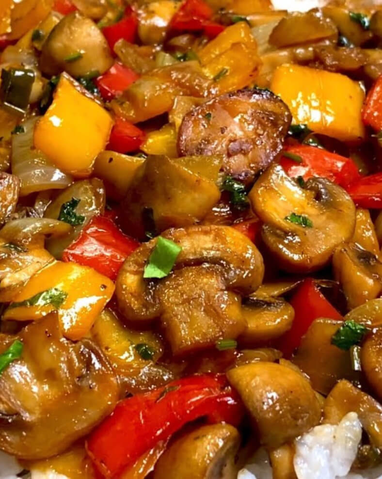 Garlic Mushroom & Bell Pepper Stir-Fry 1