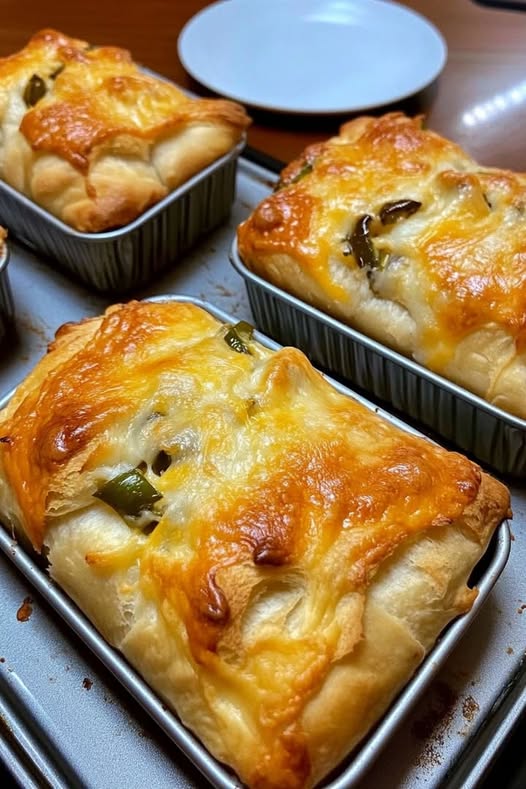 Green Chile Cheese with Garlic Butter Pull-Apart Loaves (Air Fryer Recipe) 1