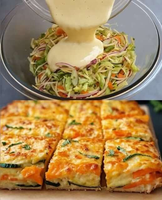 Pour batter into the zucchini 1