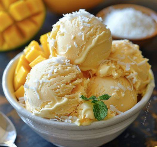 Creamy Mango Coconut Ice Cream 1