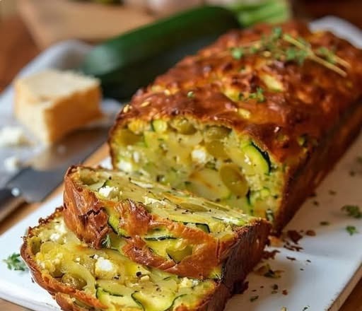Zucchini, Feta & Olive Savory Cake 1