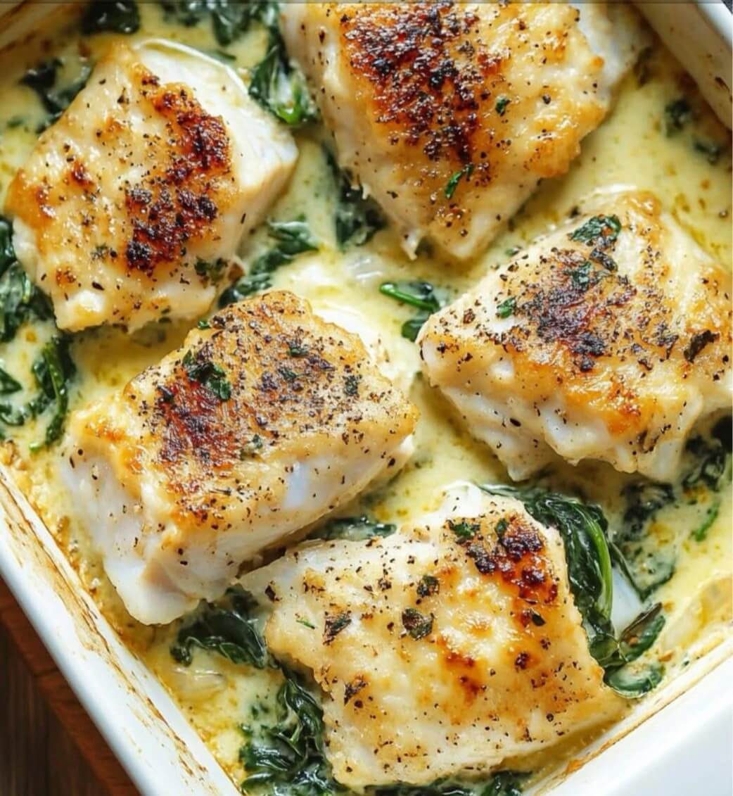 Creamy Keto Cod and Spinach Casserole 1