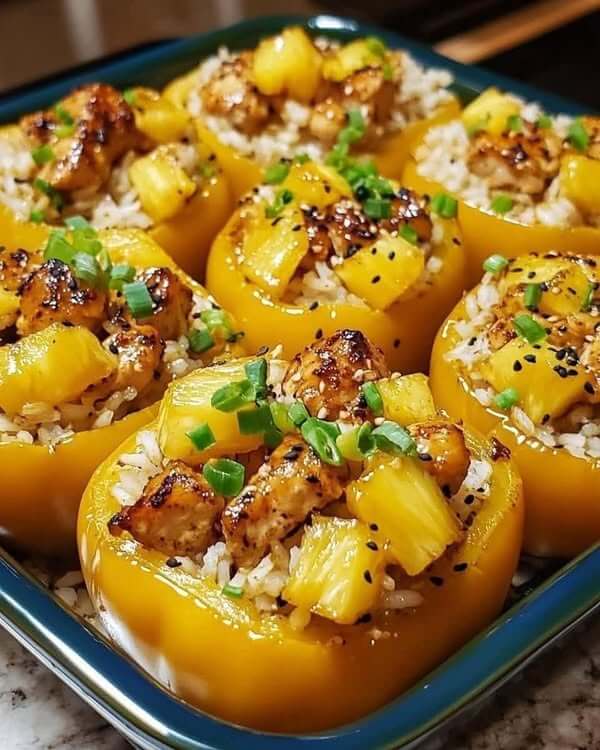 Teriyaki Pineapple Chicken & Rice Stuffed Peppers 1