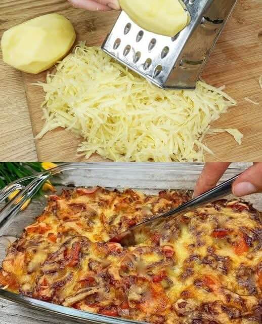 Cheesy Grated Potato and Meat Casserole 1