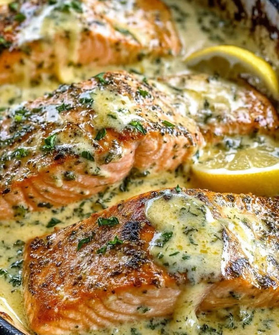 Butter Salmon with Lemon Cream Sauce 1