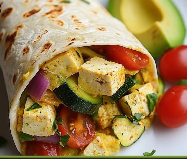 Spring Vegetable and Tofu Breakfast Burrito  1