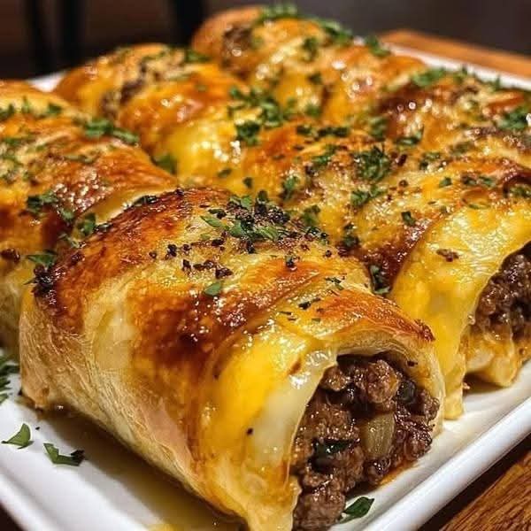 Garlic Butter Beef Cheeseburger Rollups 1