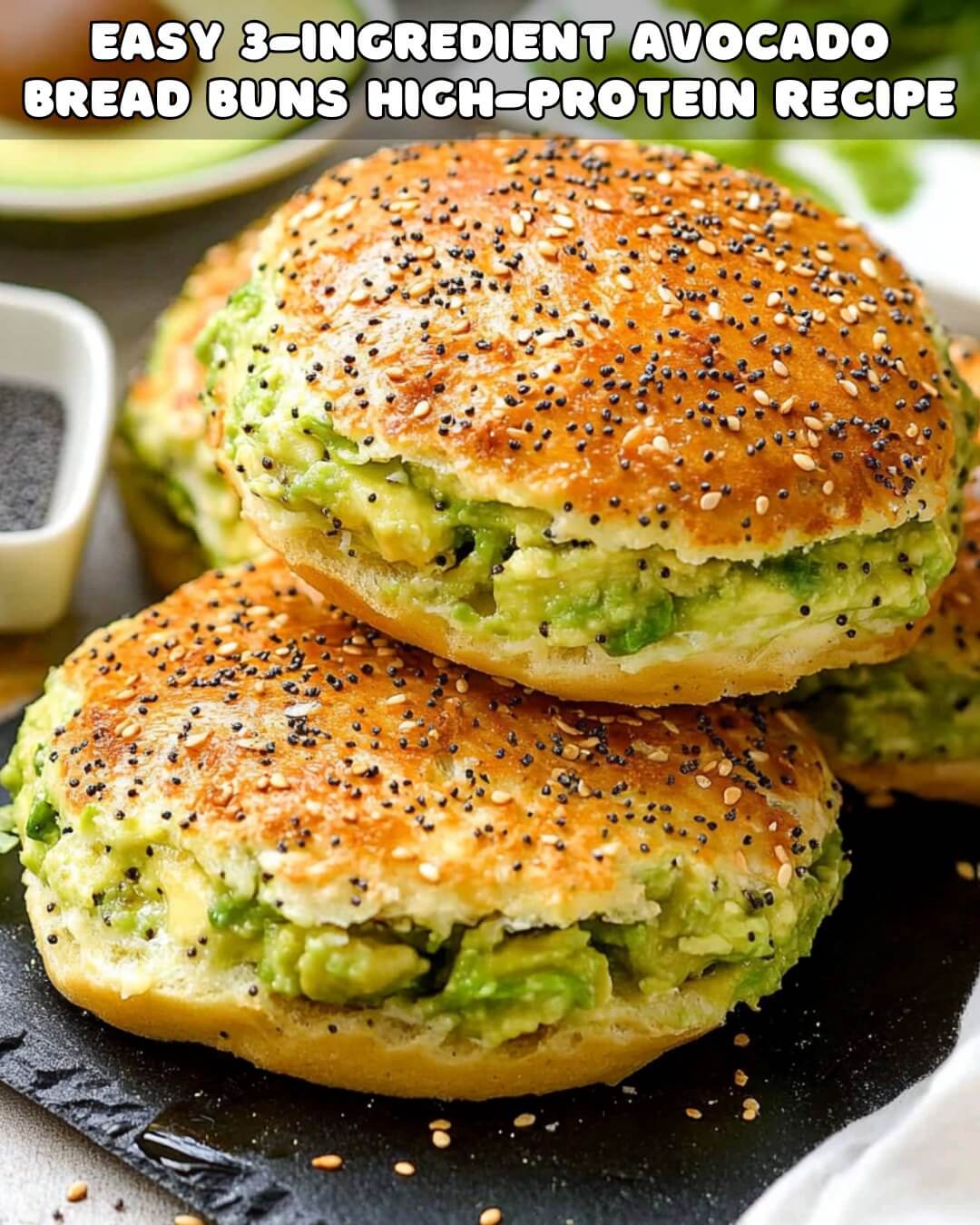 Easy 3 Ingredient Avocado Bread Buns 9